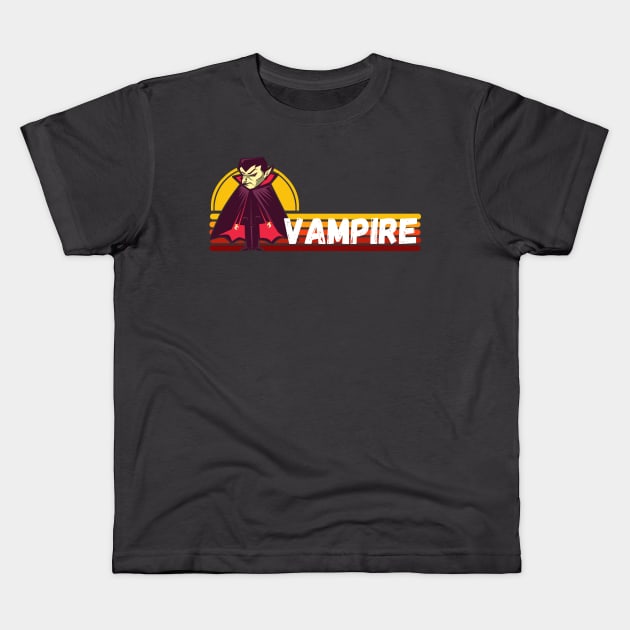 Vintage Retro Vampire Halloween Costume For Men, Women, Kids Kids T-Shirt by Lone Wolf Works